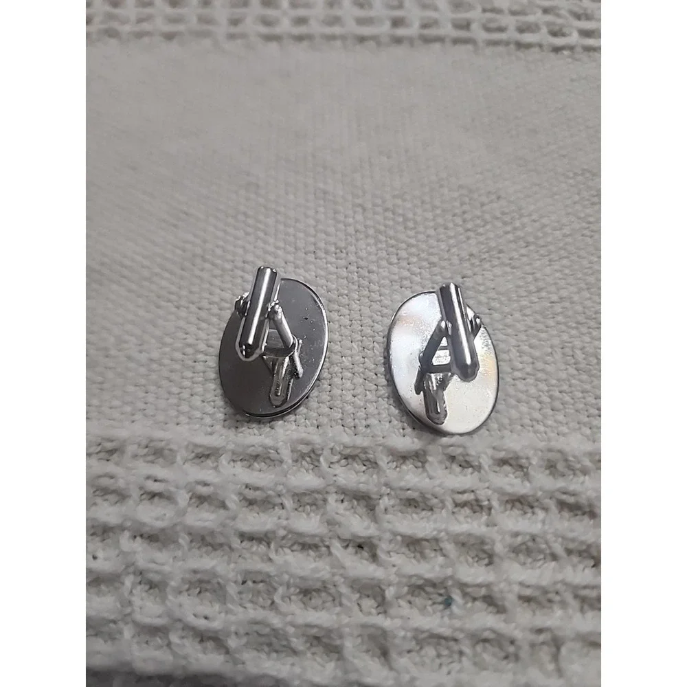Vintage Hickok cufflinks Silver Black MCM Sunburst